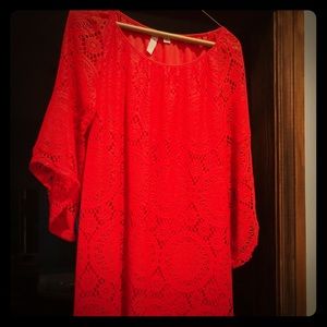 Red lace dress